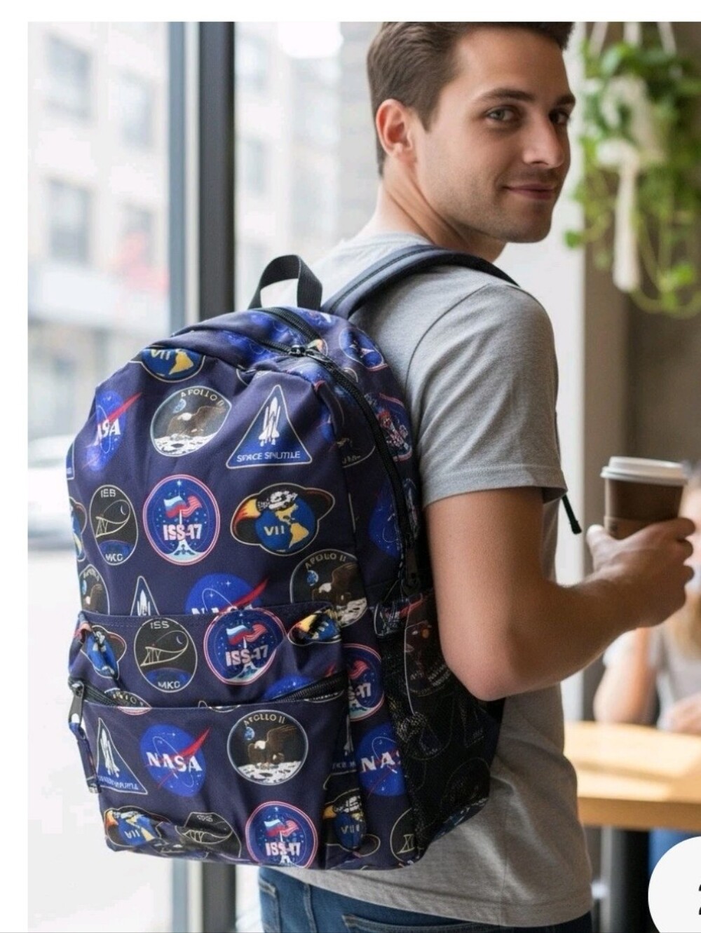 NASA Big Navy Blue Space Patch Backpack by Bioworld